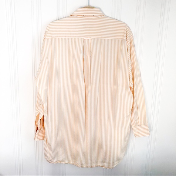 Chaps Yellow and White Striped Button-Up Shirt - Picture 5 of 8